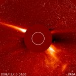 Picture of SOHO coronograh (using internal occulting disk). ©ESA