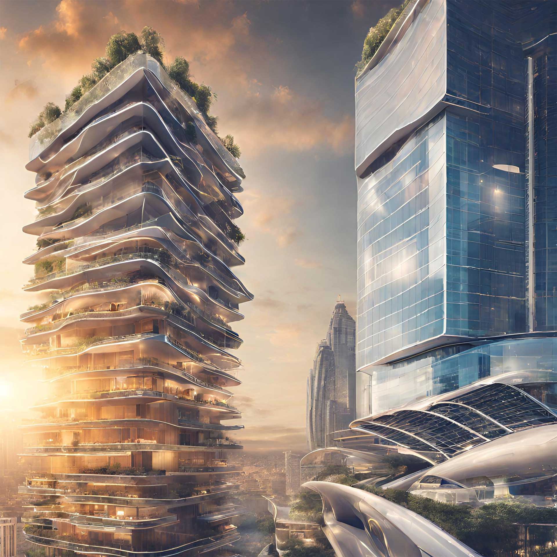 Imagen de un edificio realizada por inteligencia artificial